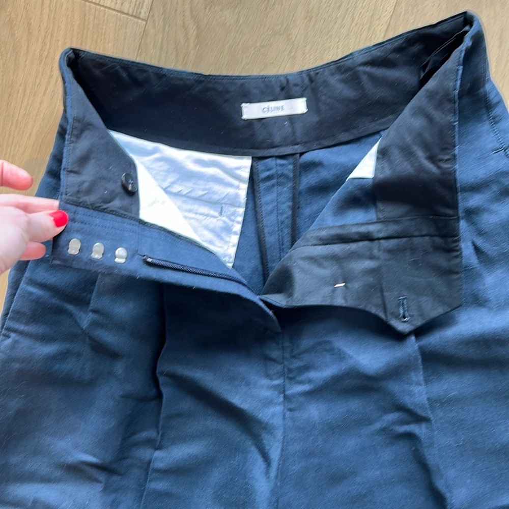 CELINE navy linen Culottes - Picture 13 of 13